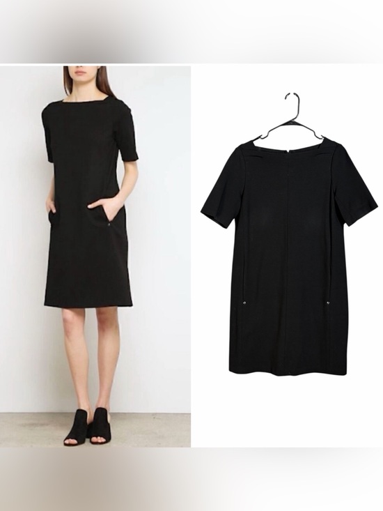 Lafayette 148 New York Dresses & Skirts - Lafayette 148 New York Black Cyra Lace Panel Square-neck Women's Medium